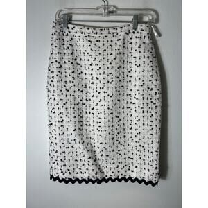 J Crew Skirt White w Black FLecks. Sz 0